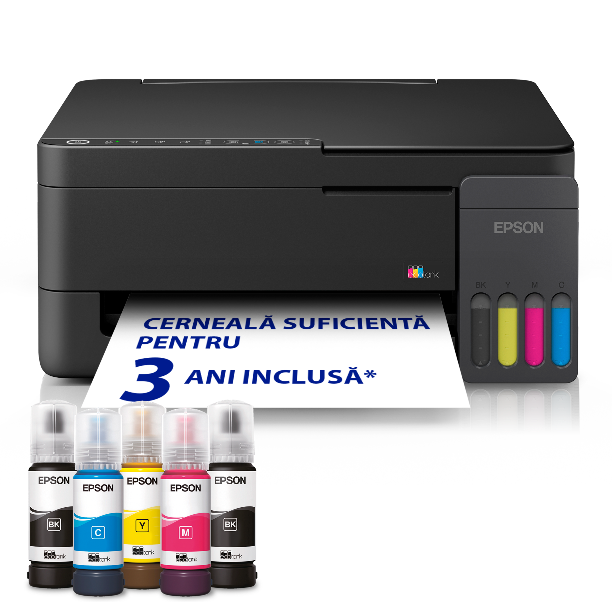 EcoTank L3350 - Multifuncțional A4 cu rezervor de cerneală, Wi-Fi, AirPrint și cu cerneală pentru utilizare timp de până la 3 ani inclusă în cutie