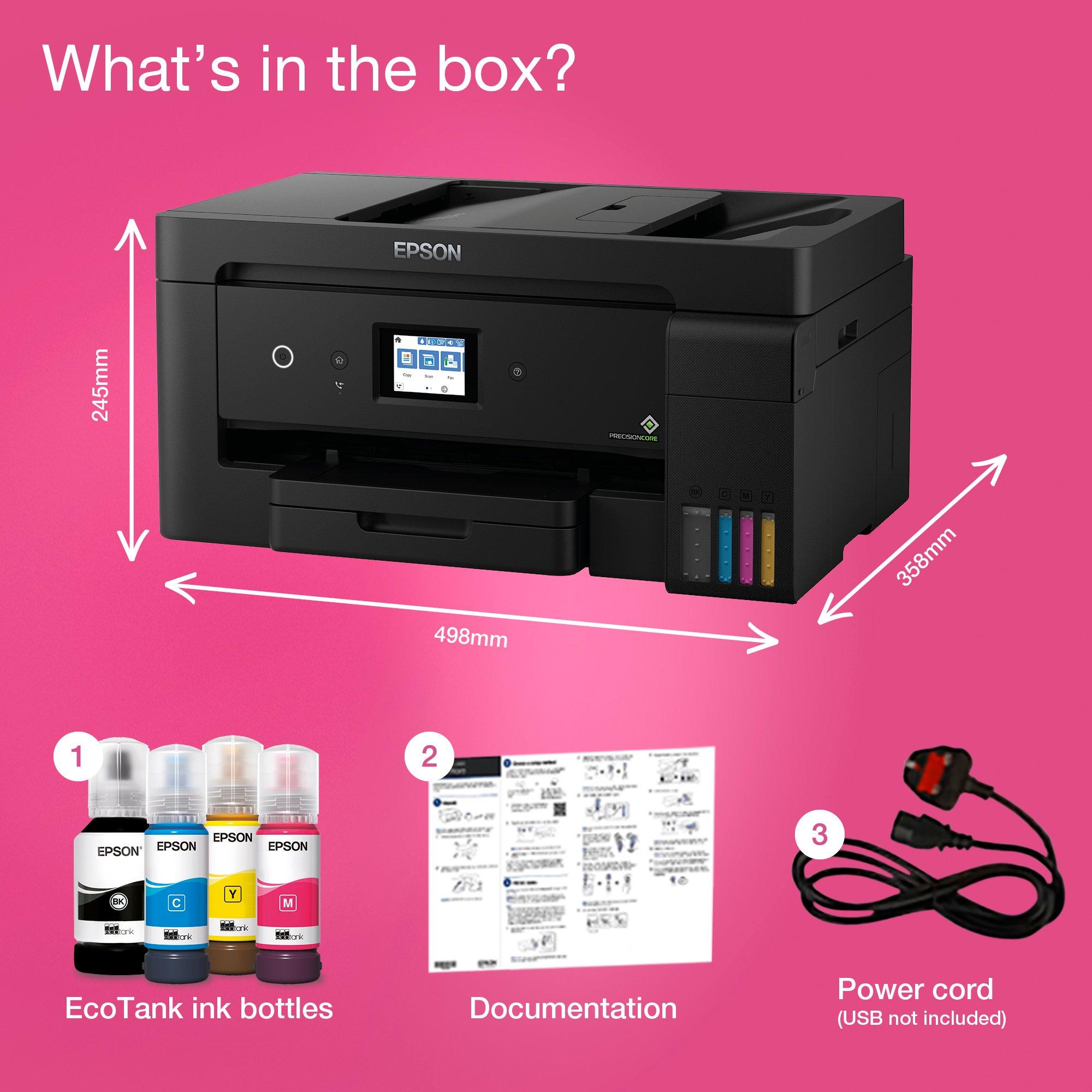EcoTank ET-15000 A3+ Multifunction Wi-Fi Ink Tank Printer, With Up To 3 Years Of Ink Included* whats in the box