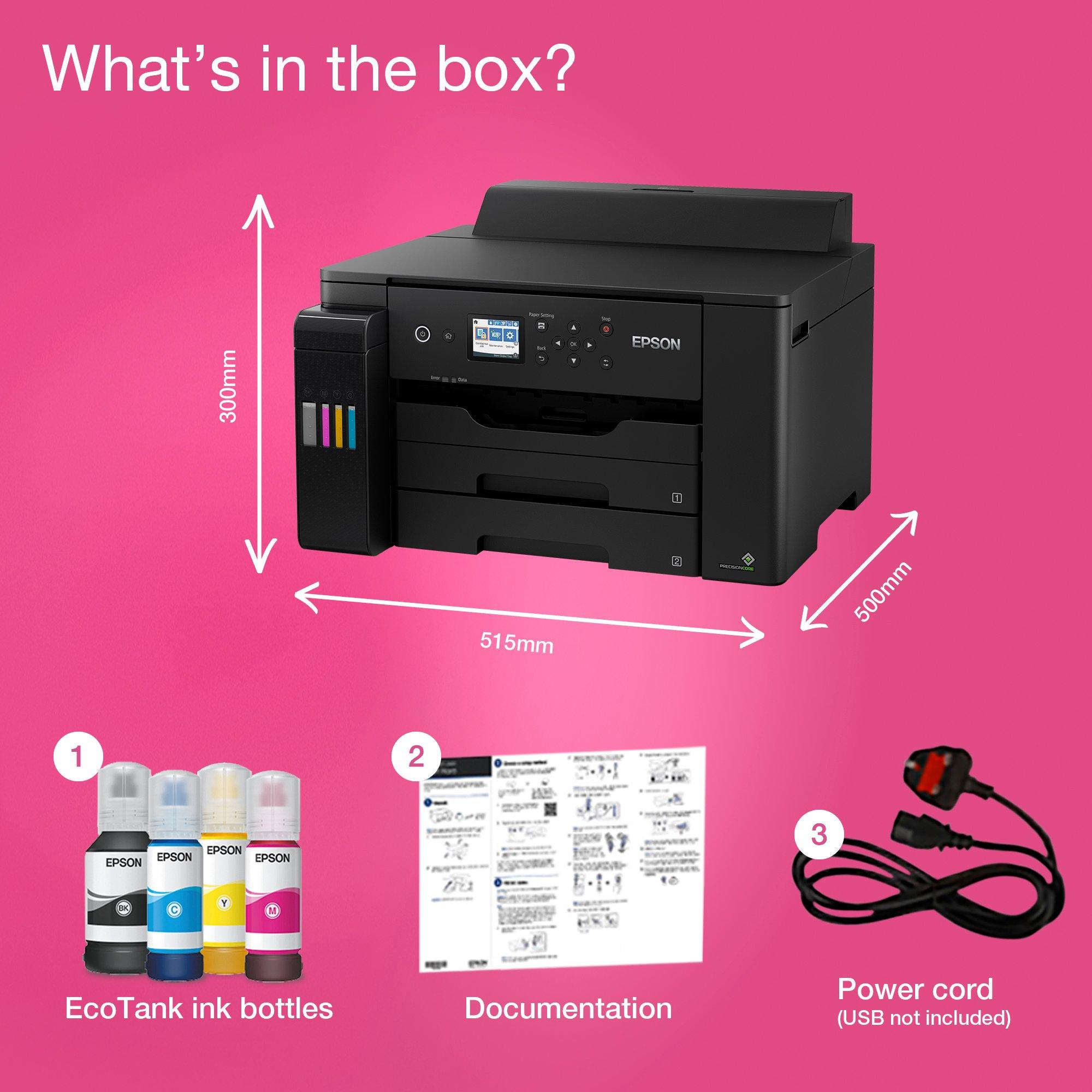 EcoTank ET-16150 A3+ Wi-Fi Ink Tank Printer whats in the box