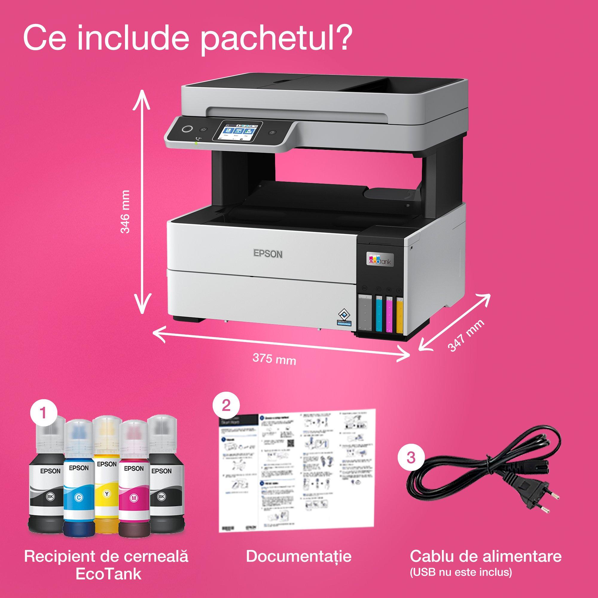 EcoTank L6490 - Multifuncțional A4, Wi-Fi, cu rezervor de cerneală și fax whats in the box