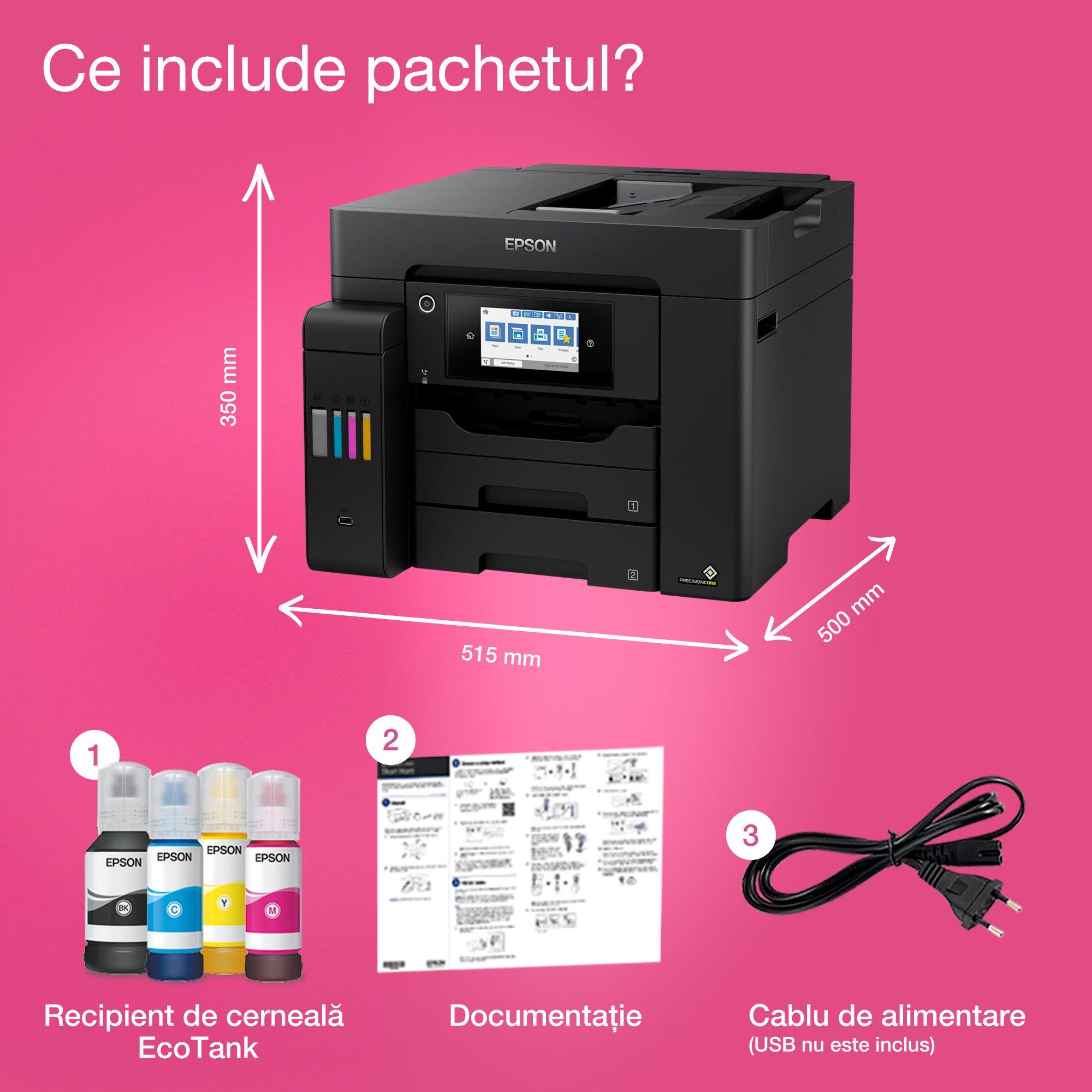 EcoTank L6550 - Multifuncțional A4, Wi-Fi, cu rezervor de cerneală și fax whats in the box