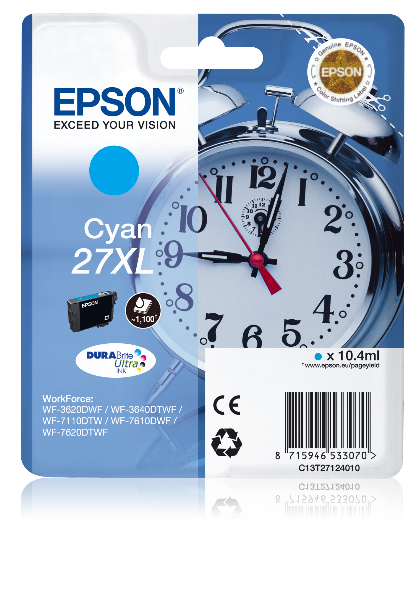 Singlepack Cyan 27XL DURABrite Ultra Ink