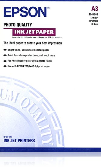 Photo Quality Ink Jet Paper, DIN A3, 102g/m2, 100 Sheets