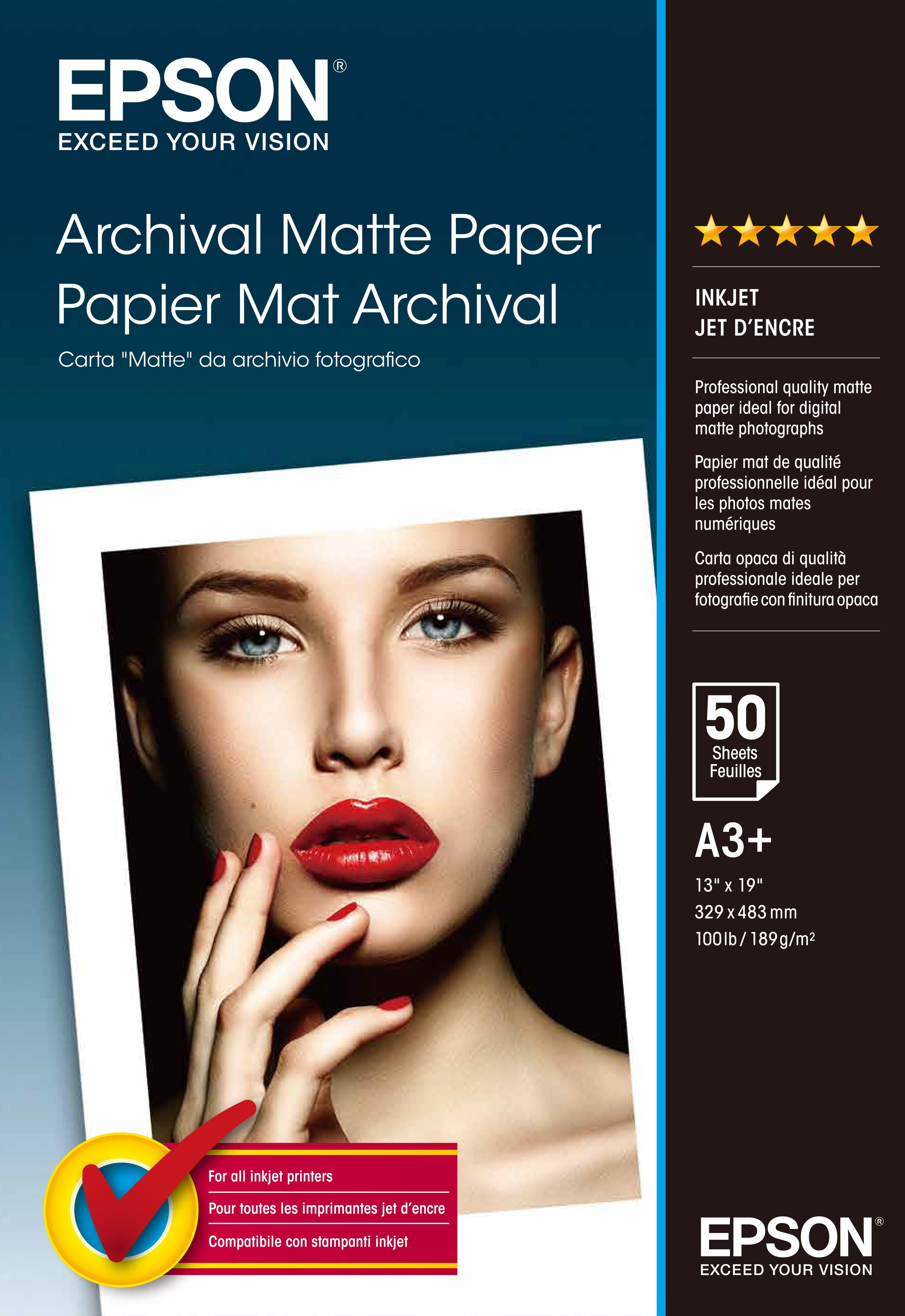 Archival Matte Paper, DIN A3+, 189g/m2, 50 Sheets