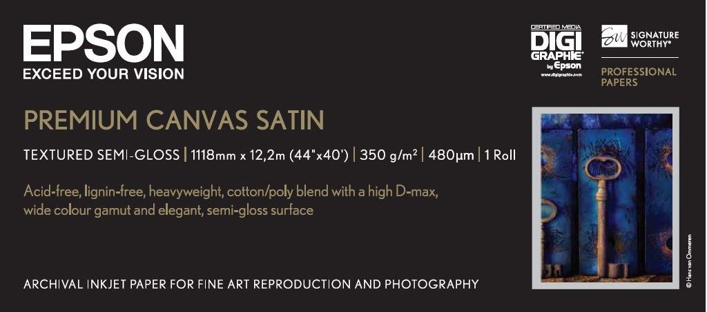 Premium Canvas Satin Roll, 44" x 12,2 m, 350g/m2