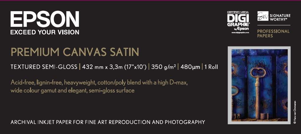 Premium Canvas Satin, 17" x 3 m, 350g/m2