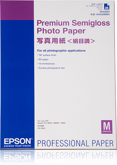 Netelig Aanpassing onhandig Premium Semigloss Photo Paper, DIN A2, 250g/m2, 25 Vel | Papier en media |  Inkt & papier | Producten | Epson België