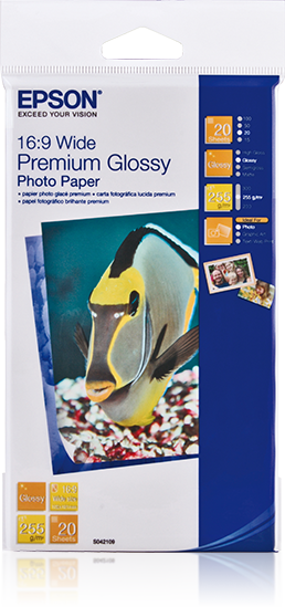 Epson Premium - Glossy photo paper - Super A3/B (329 x 483 mm) - 255 g/m2-20  sheet(s) : Photo Quality Paper : Office Products, Epson Paper 