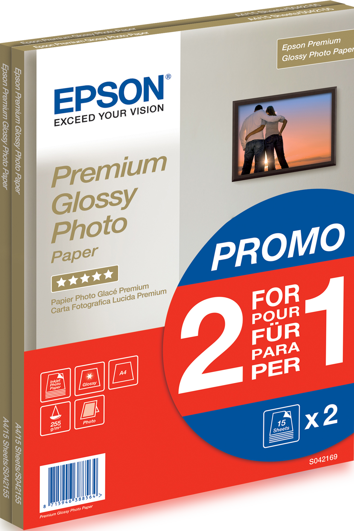 Premium Glossy Photo Paper - A4 - 2x 15 Feuilles