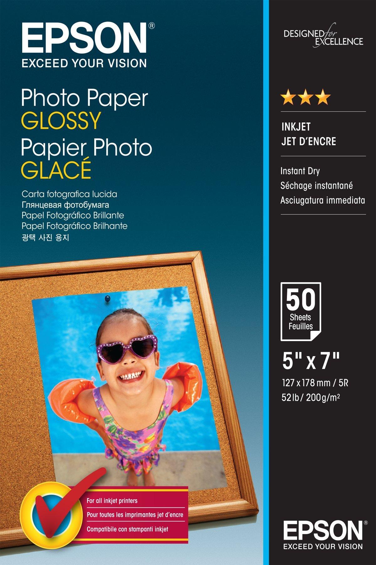 Photo Paper Glossy Epson 13x18 cm 50 sheets, 190g/m2 - AliExpress