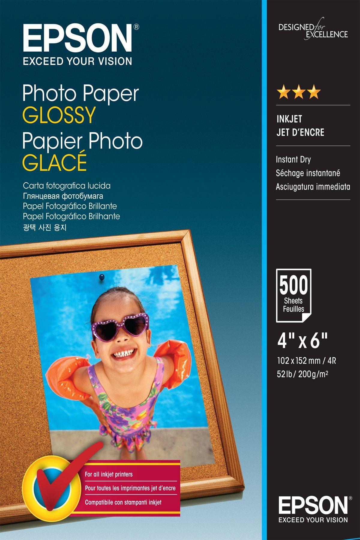 Epson Glossy Photo Paper (100 x 150mm), 200gsm, 500 sheets