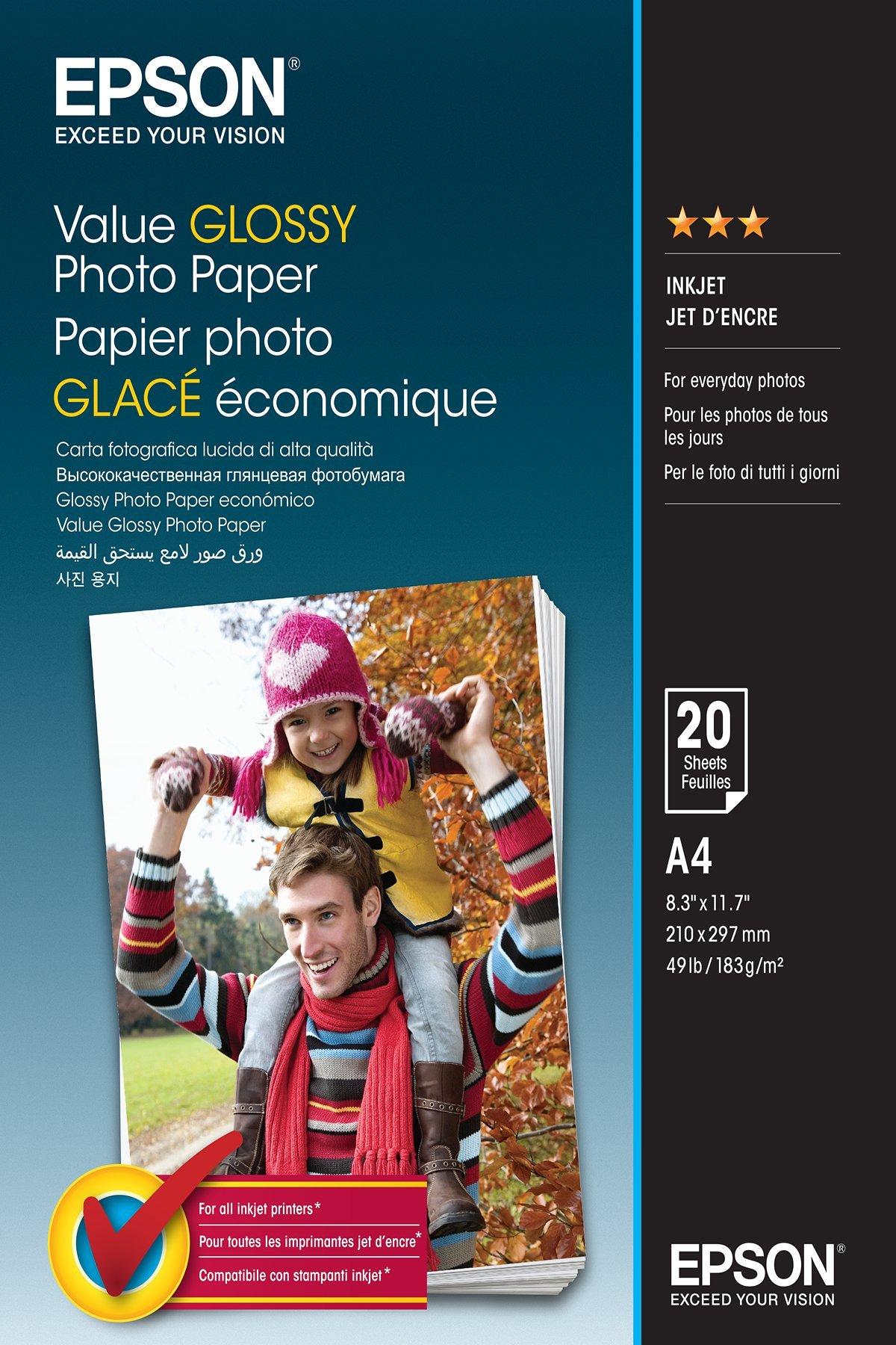 Value Glossy Photo Paper - A4 - 20 sheets, Paper and Media