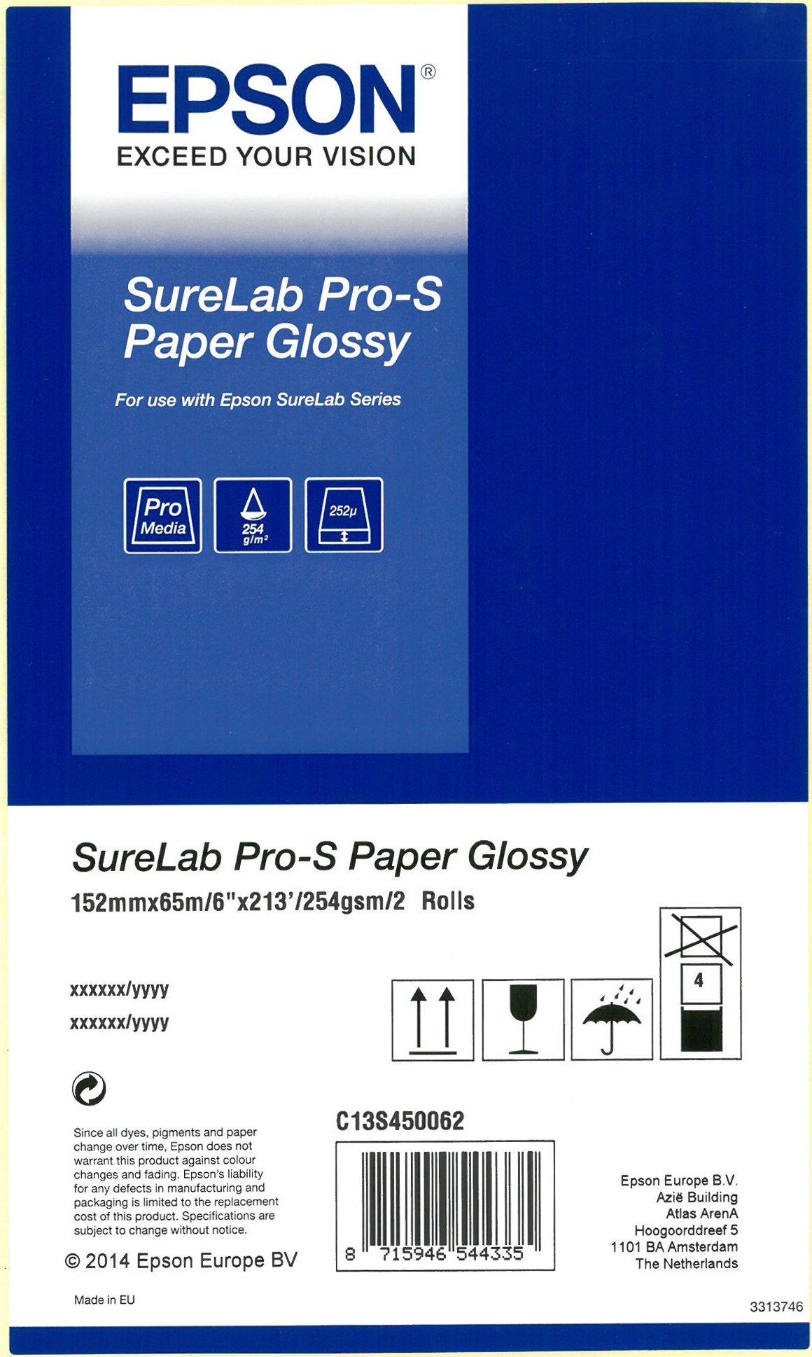 SureLab Pro-S Paper Glossy BP 6x65 2 rolls