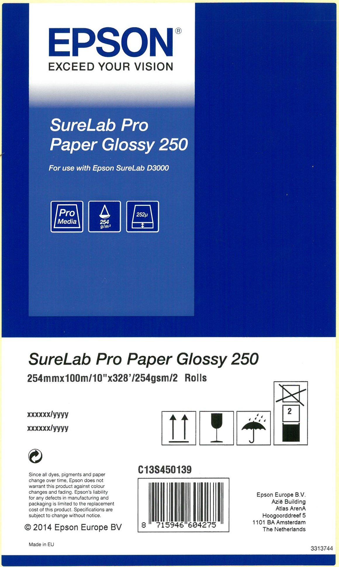 SureLab Pro Paper Glossy 250 BP 10" 2rolls