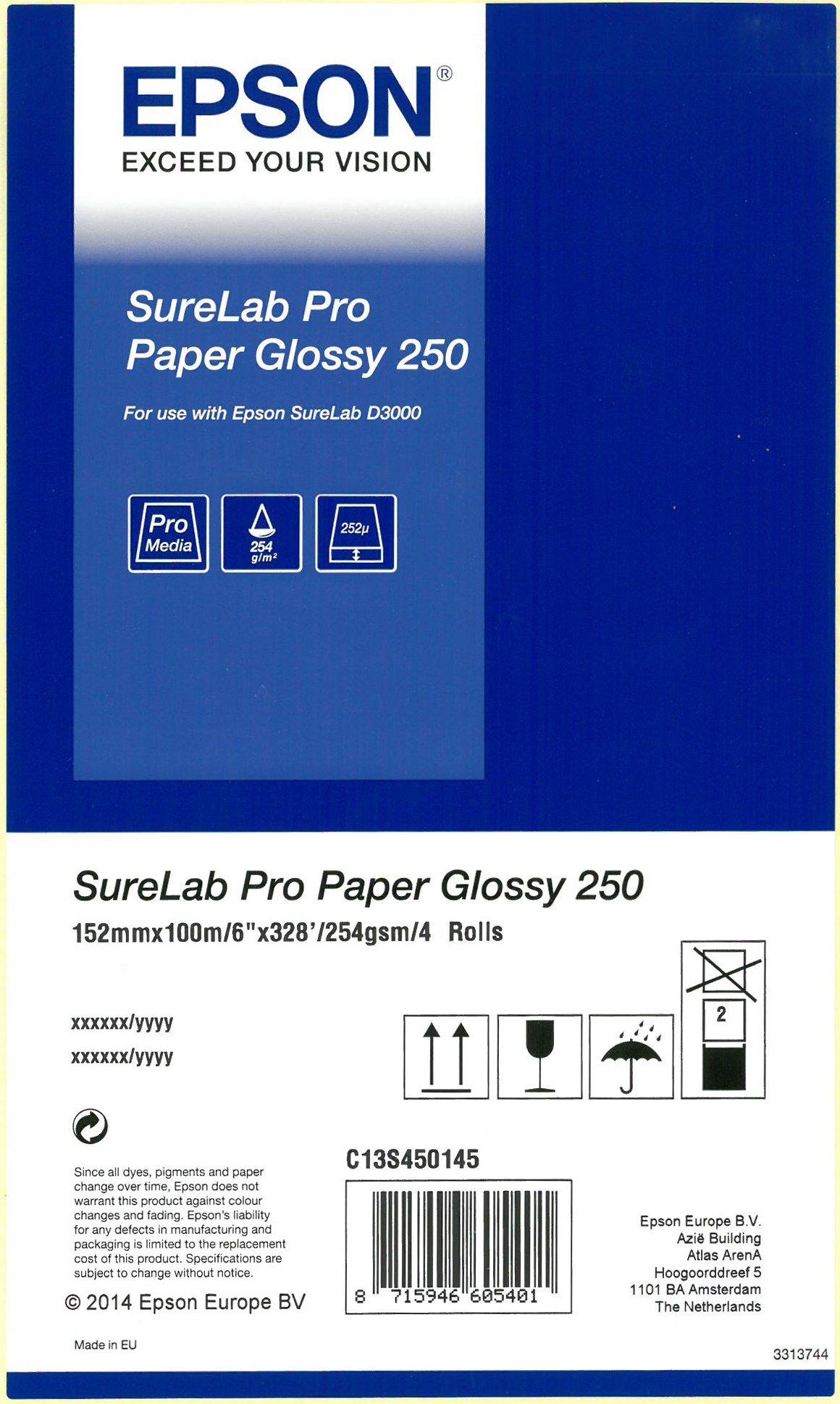 SureLab Pro Paper Glossy 250 BP 6" 4rolls -