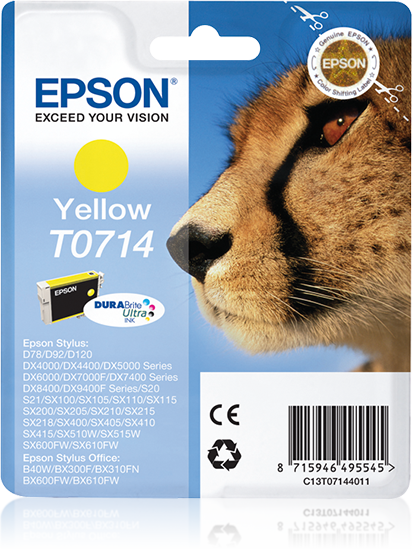 Singlepack Yellow T0714 DURABrite Ultra Ink