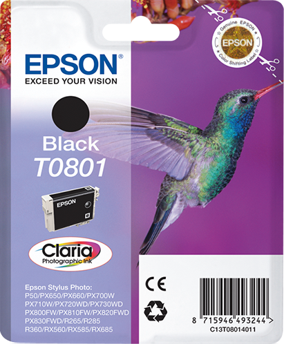Singlepack Black T0801 Claria Photographic Ink
