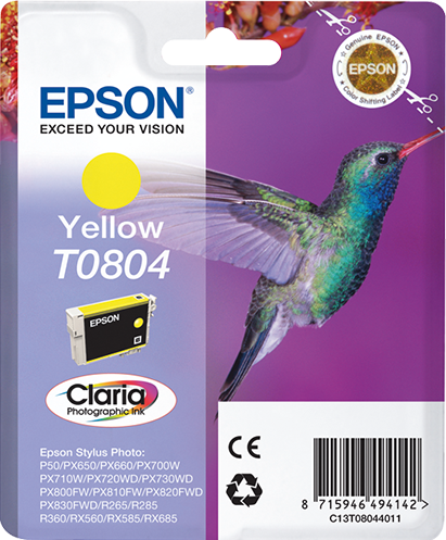 Singlepack Yellow T0804 Claria Photographic Ink