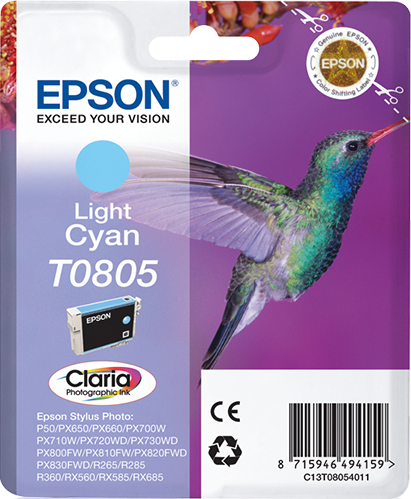 Singlepack Light Cyan T0805 Claria Photographic Ink