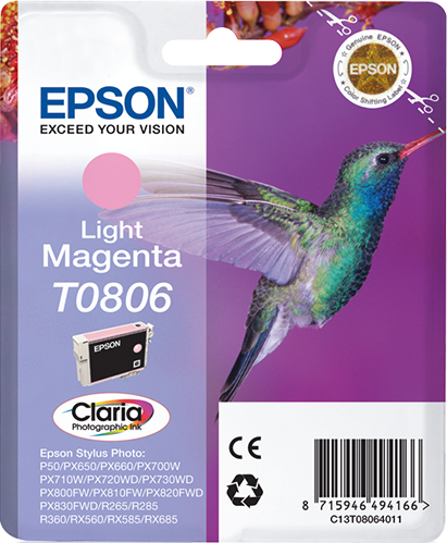 Singlepack Light Magenta T0806 Claria Photographic Ink