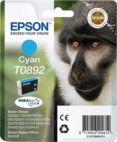 Singlepack Cyan T0892 DURABrite Ultra Ink