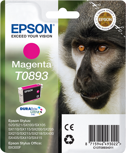 Singlepack Magenta T0893 DURABrite Ultra Ink
