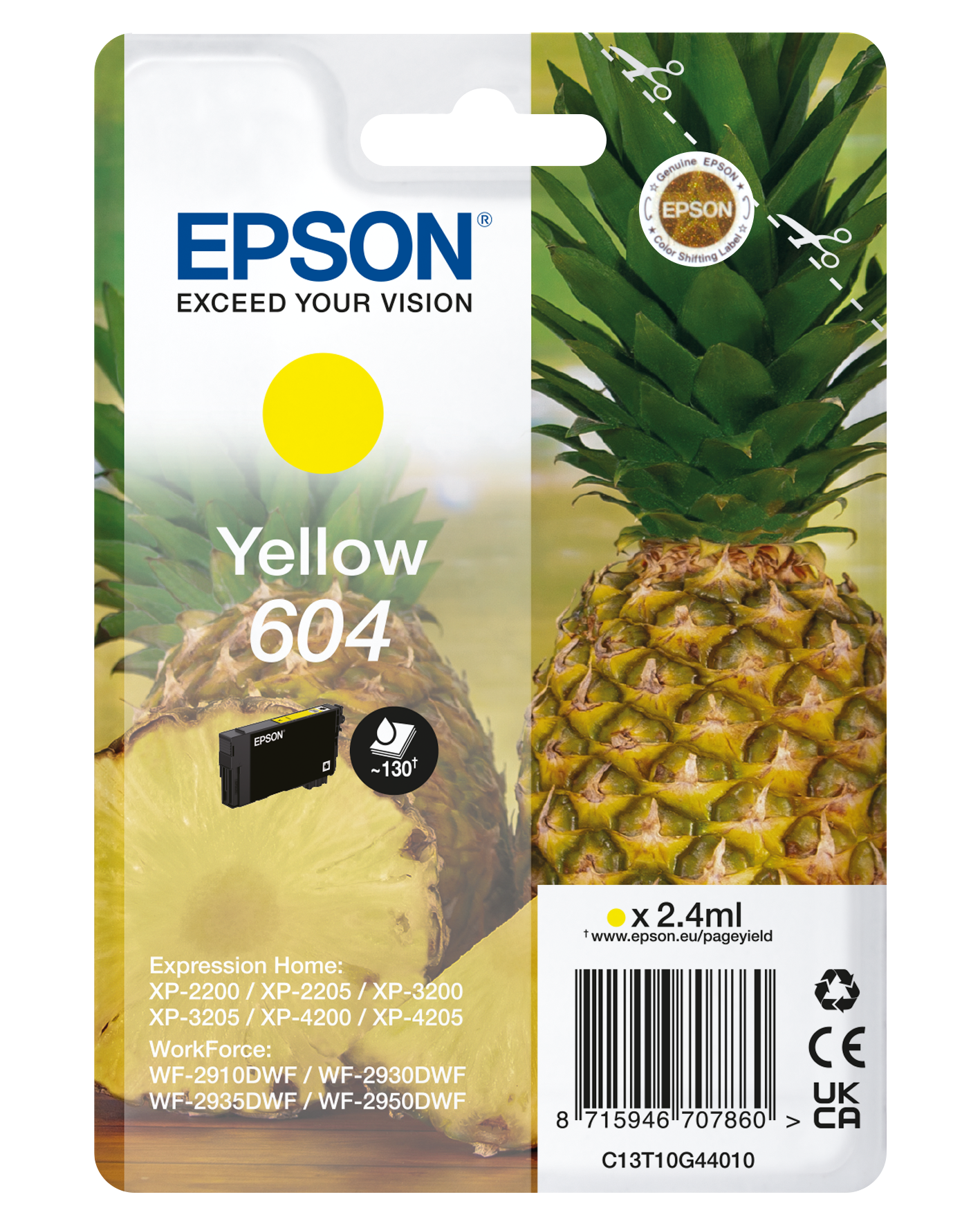 Dødelig Slibende transmission 604 ananas enkeltpakke gult blæk | Blæk | Blæk og papir | Produkter | Epson  Danmark