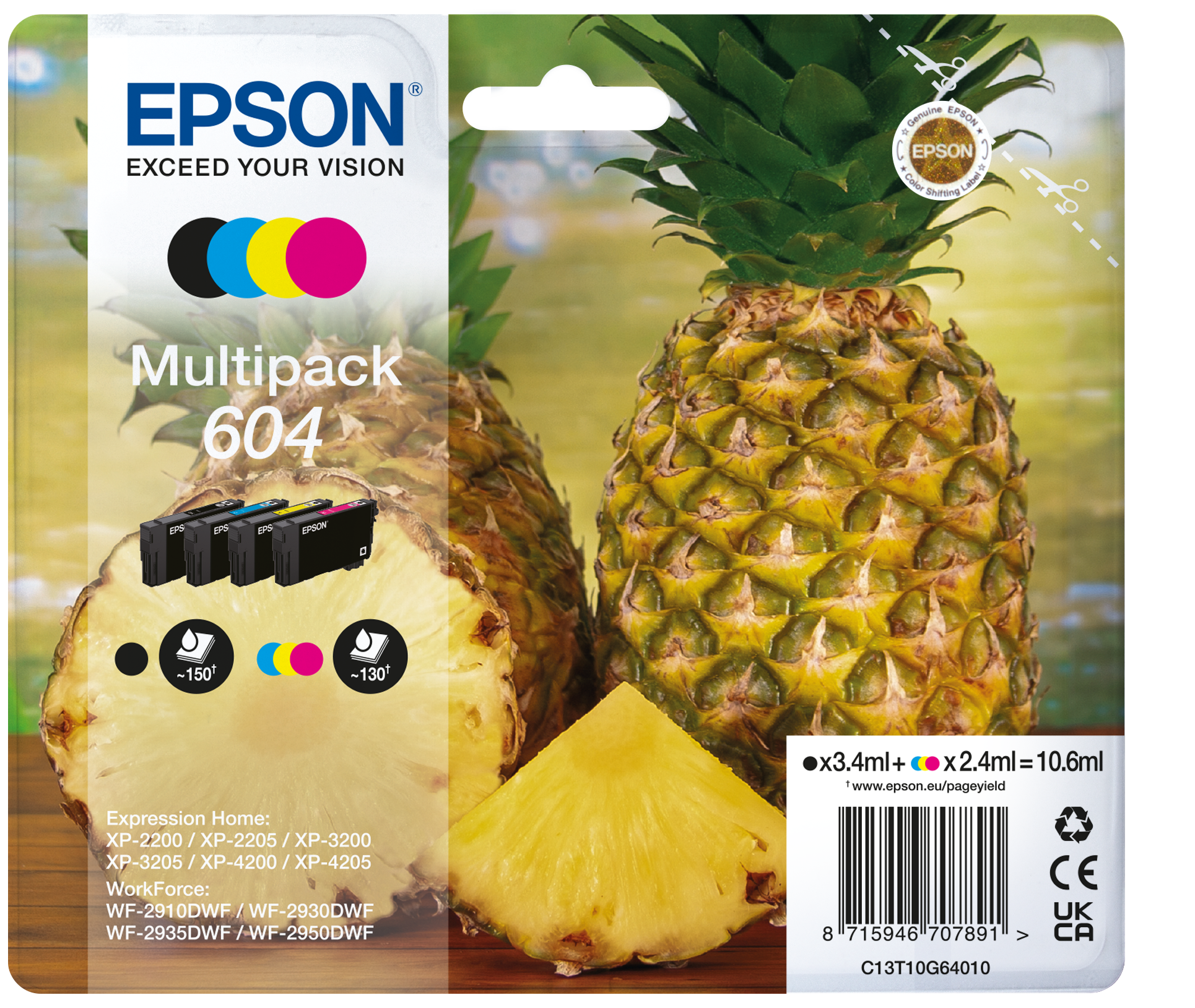 Encre multipack 4 couleurs Ananas 604, Consommables encre, Encre & papier, Produits