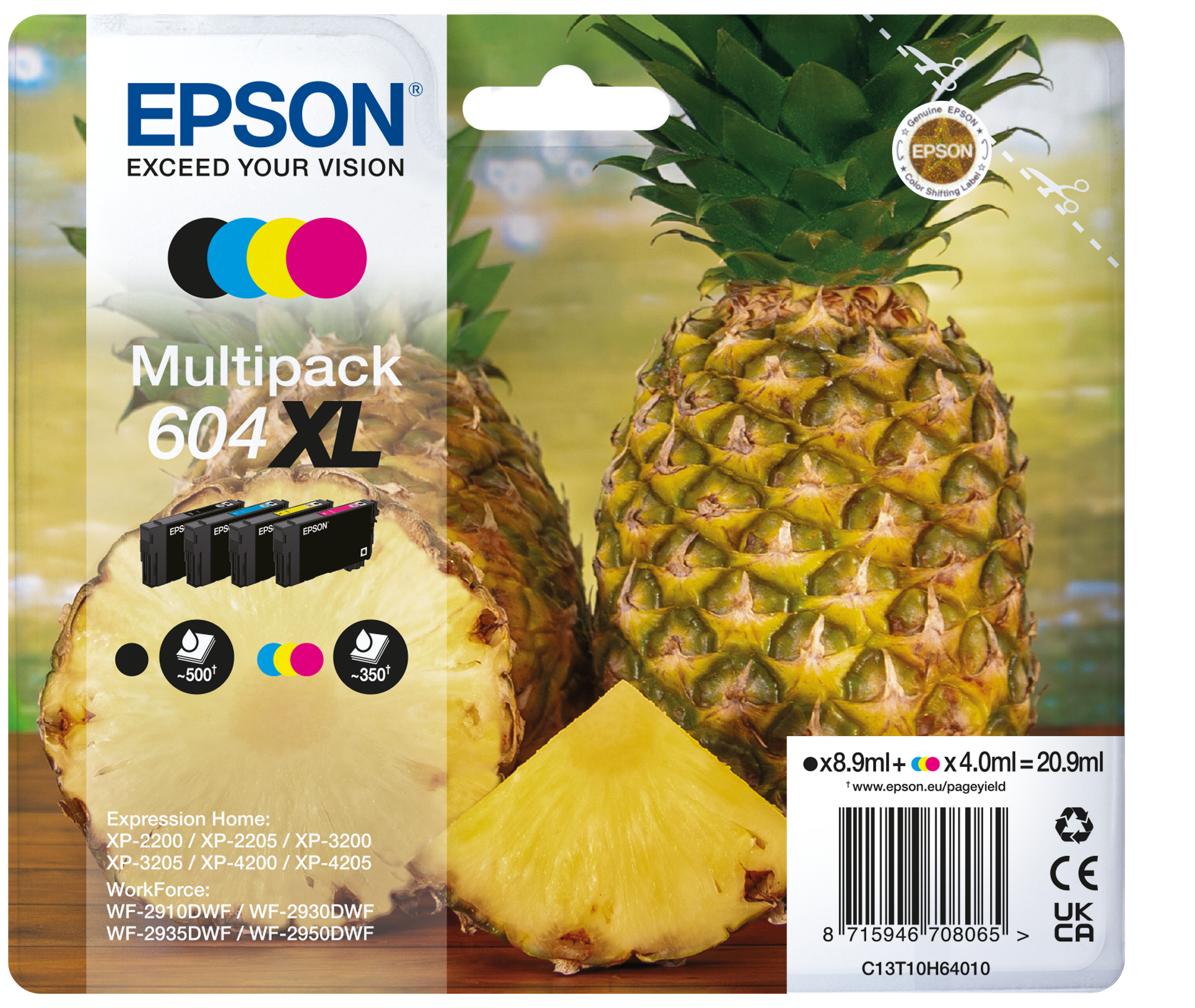 Cartouche d'encre EPSON Ananas 604XL pack 4 couleurs pour