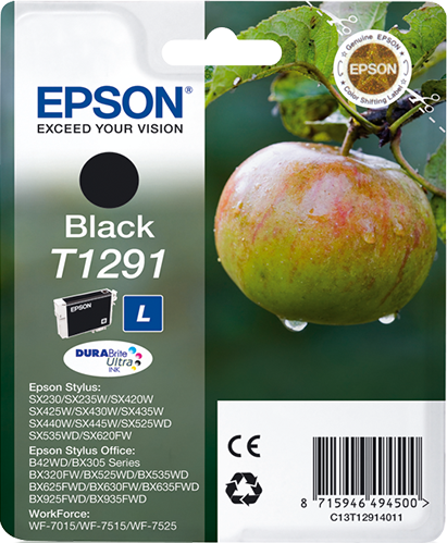 Singlepack Black T1291 DURABrite Ultra Ink