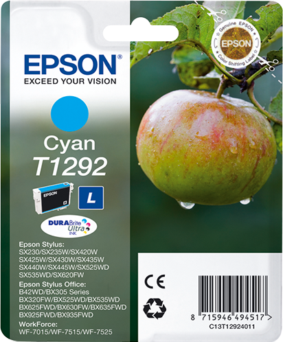 Singlepack Cyan T1292 DURABrite Ultra Ink