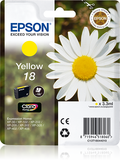 Singlepack Yellow 18 Claria Home Ink