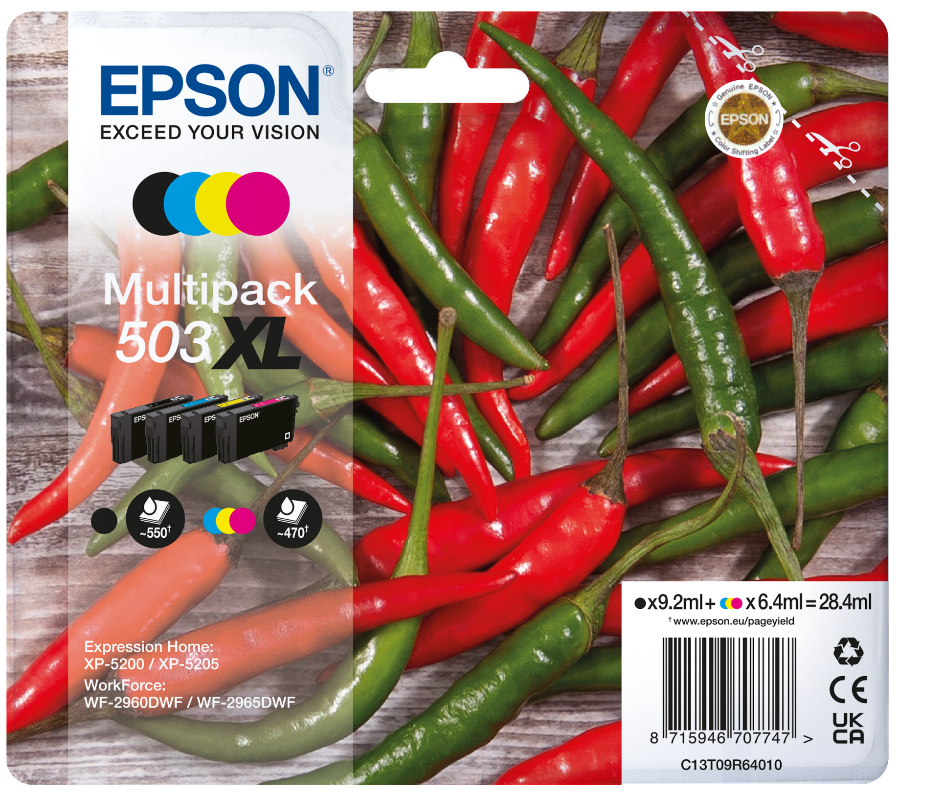 Encre multipack 4 couleurs Piments 503XL | Consommables encre 