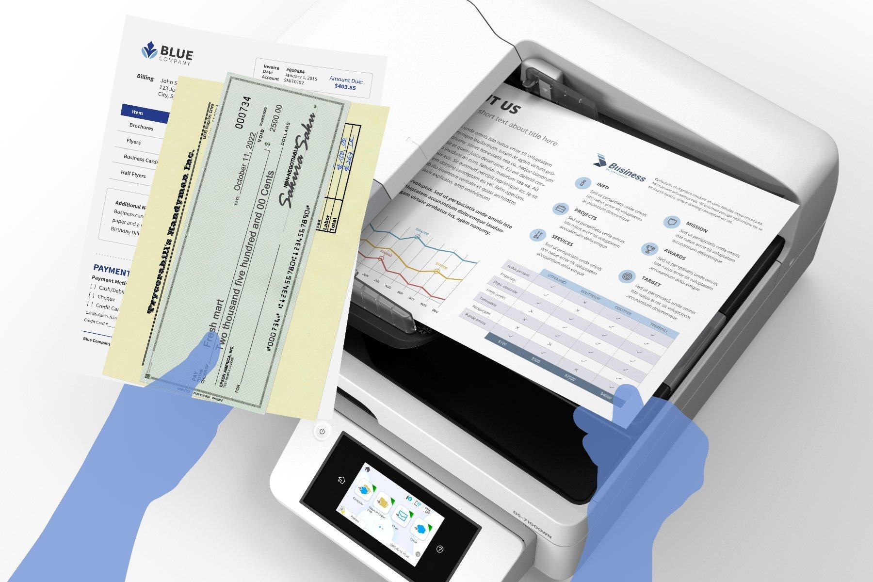 A scanner making copies of graphs and other documents