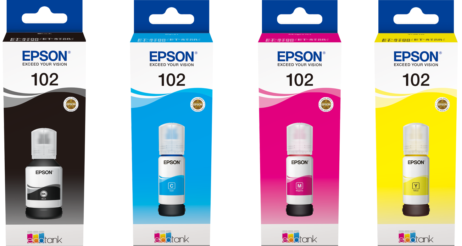 Epson 102 Full Set of Epson EcoTank Printer Ink Bottles C13T03R 