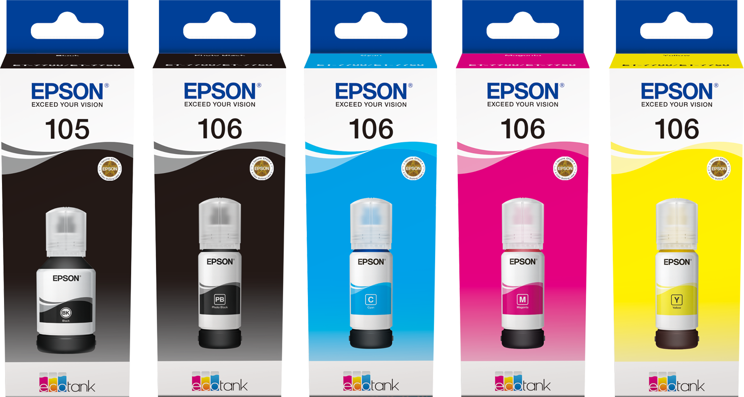 105/106 EcoTank Ink Series (105/106 inktflessen 5 kleuren Inks ...