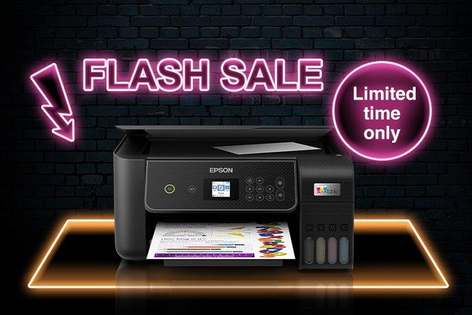 Flash Sale promotion image with Printer