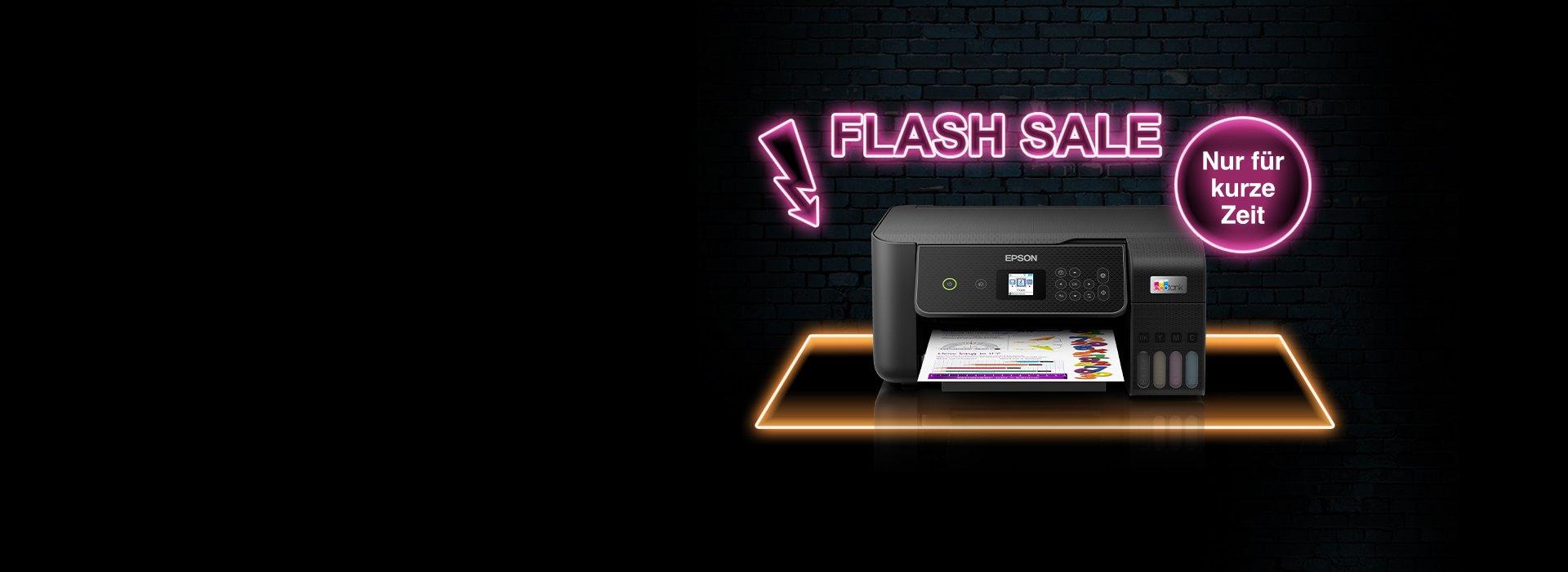 May Flash Sale image with a Printer on it.