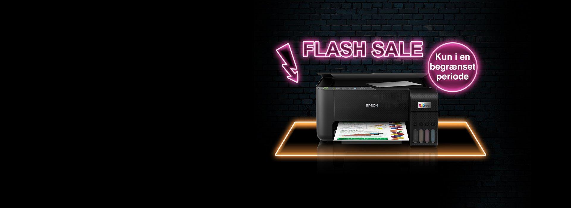 May Flash Sale image with a Printer on it.
