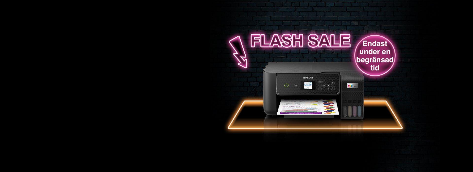 May Flash Sale image with a Printer on it.