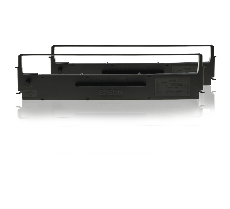 Epson SIDM Black Ribbon Cartridge for LQ-300/+/II, Dualpack (C13S015613BA)