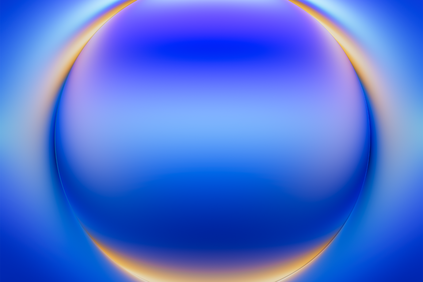 Abstract image featuring a central blue sphere with a gradient effect, surrounded by soft yellow and lighter blue hues, evoking a serene and futuristic feel.