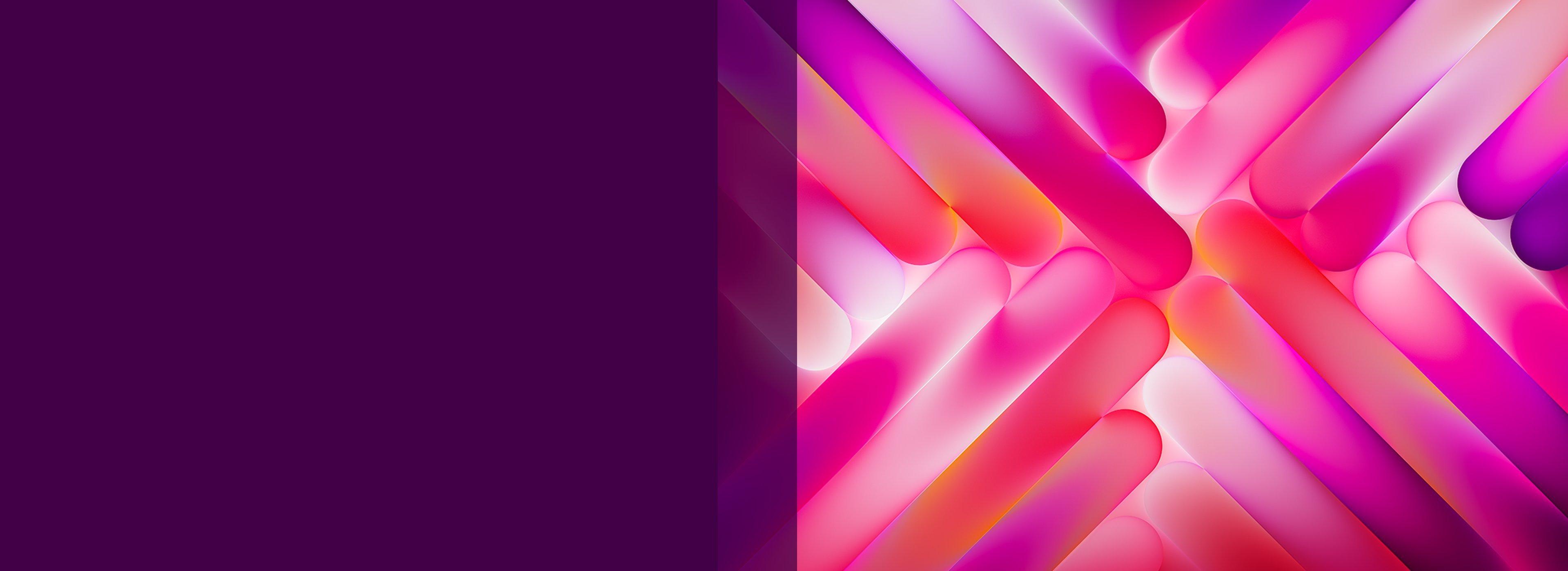 Abstract image with a left-side purple gradient and right-side overlapping neon pink and purple tubes, creating a vibrant and energetic feel.