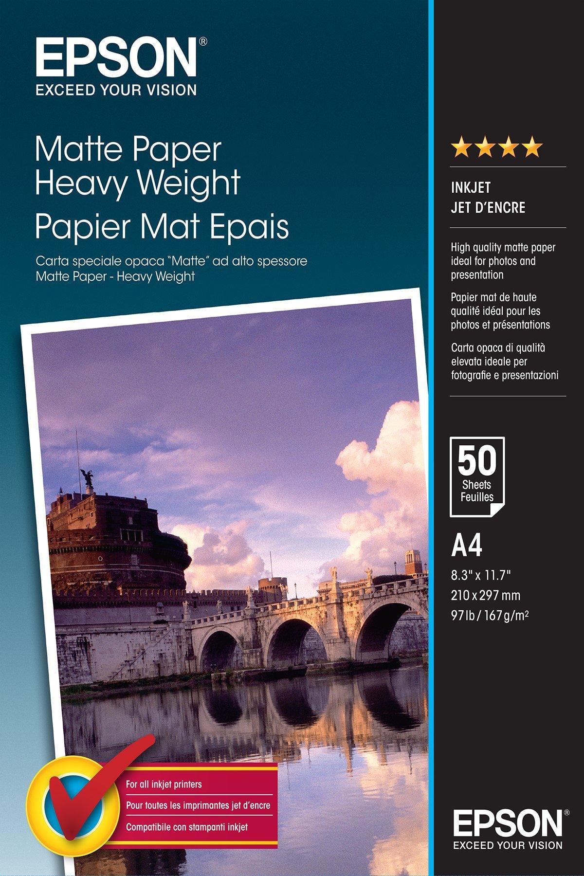 Epson A4 Matte Paper 167gsm, 50 sheets