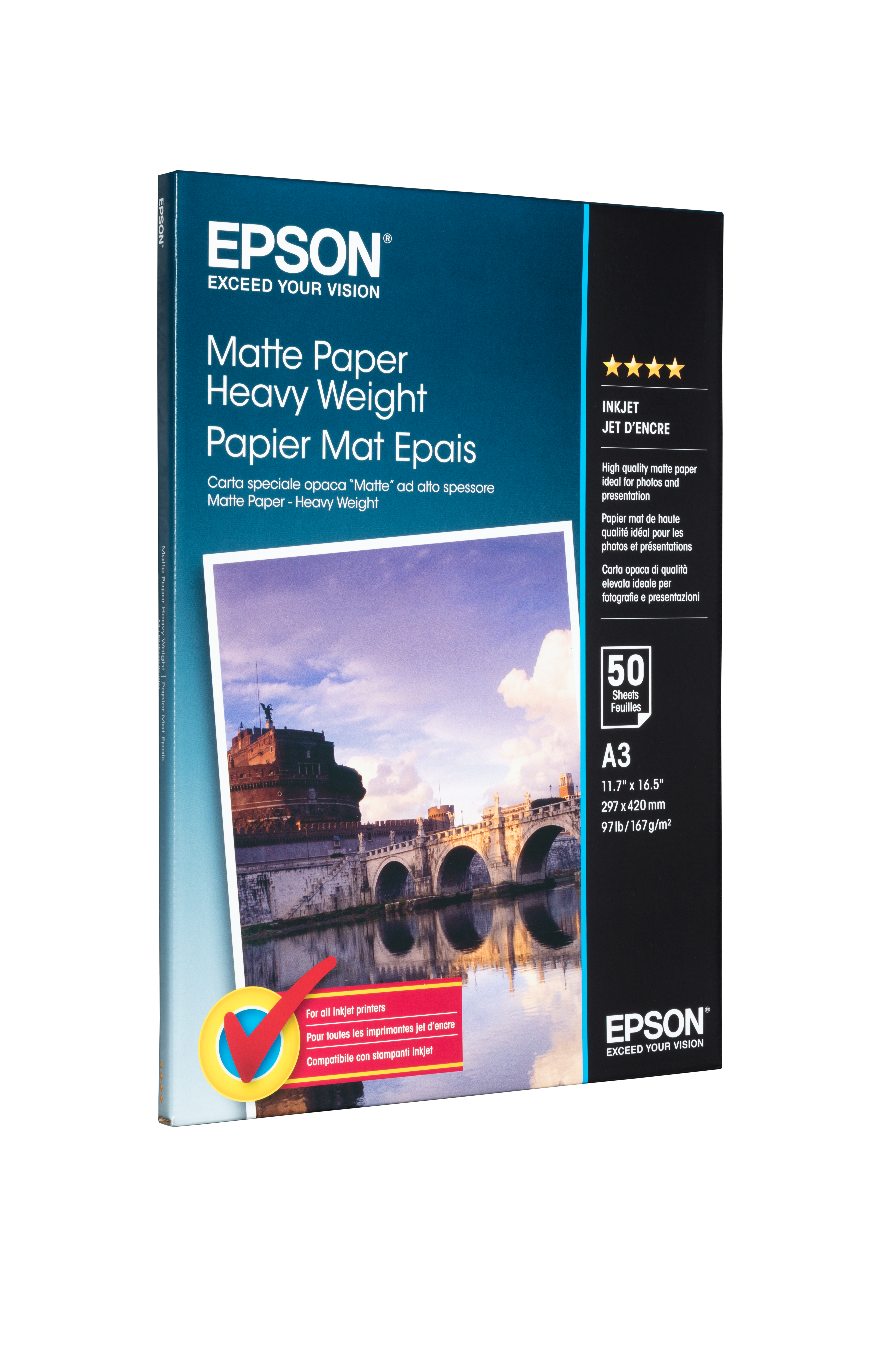 Matte Paper Heavy Weight, DIN A3+, 167g/m2, 50 list