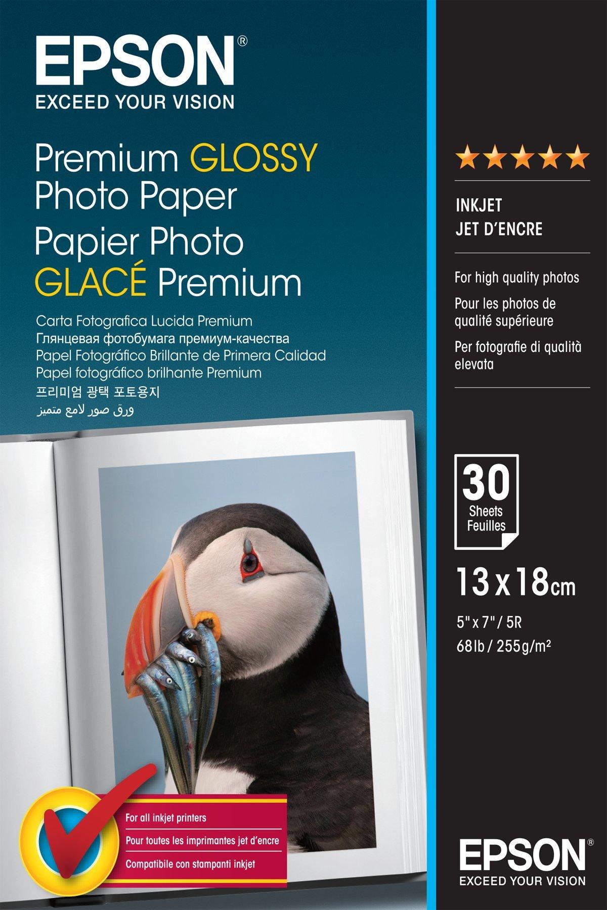 Epson Premium Glossy Photo Paper (130 x 180mm), 255gsm, 30 sheets