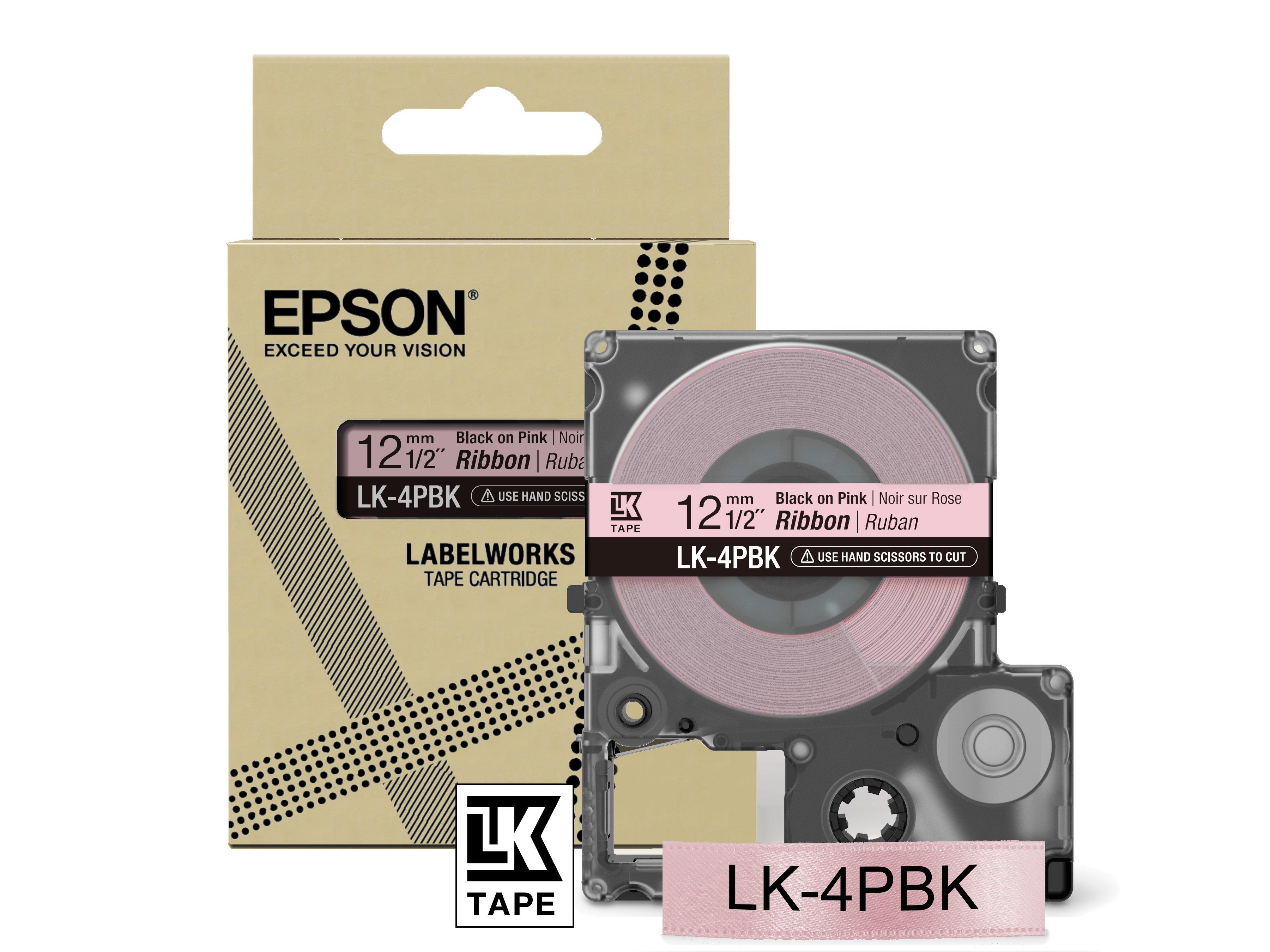 de Epson de cinta satinada LK-4PBK negro/rosa de 12 mm (5 m) | Cintas de | Tinta y papel | Productos | Epson España