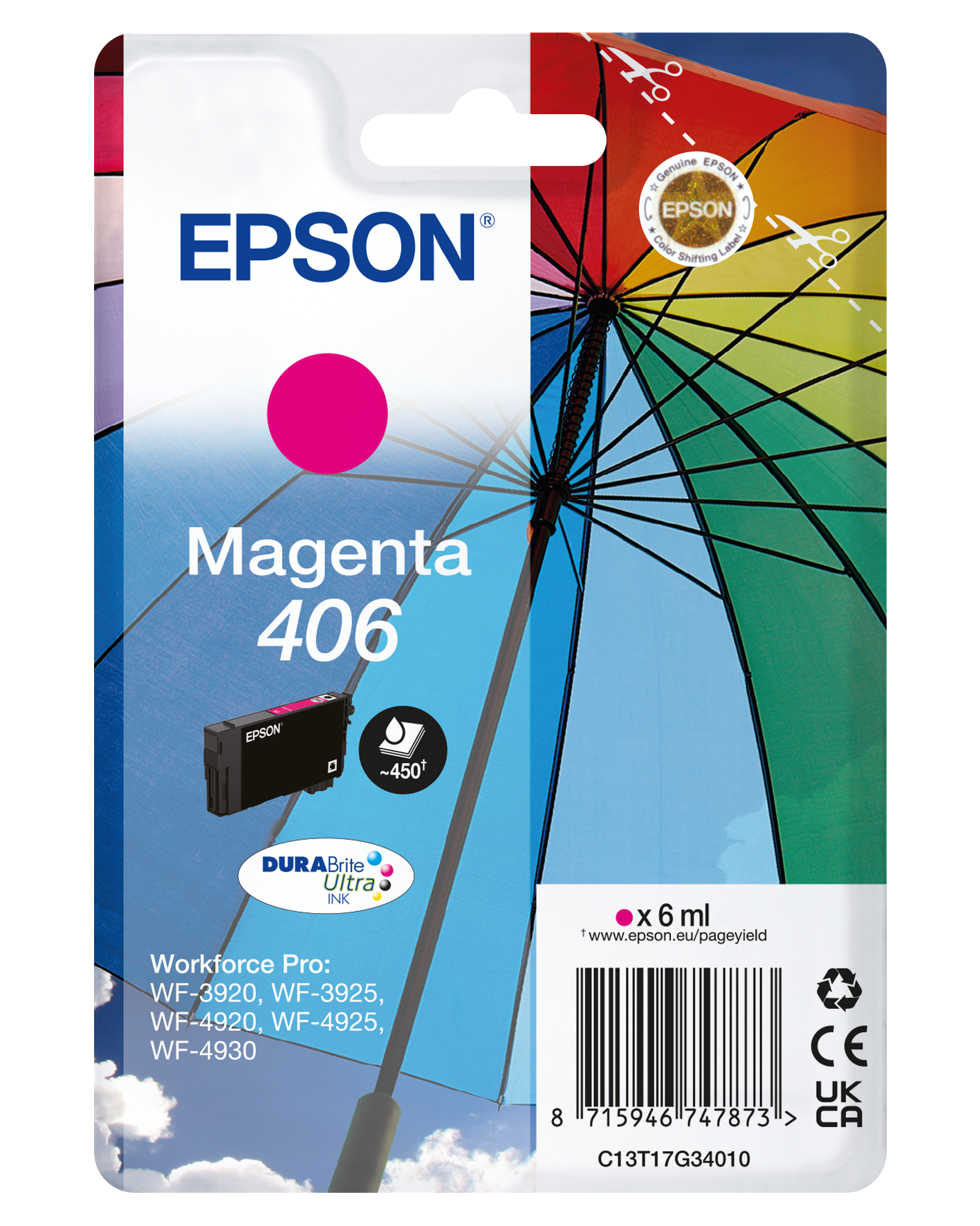 Singlepack Magenta 406 Paraplu DURABrite Ultra-inkt