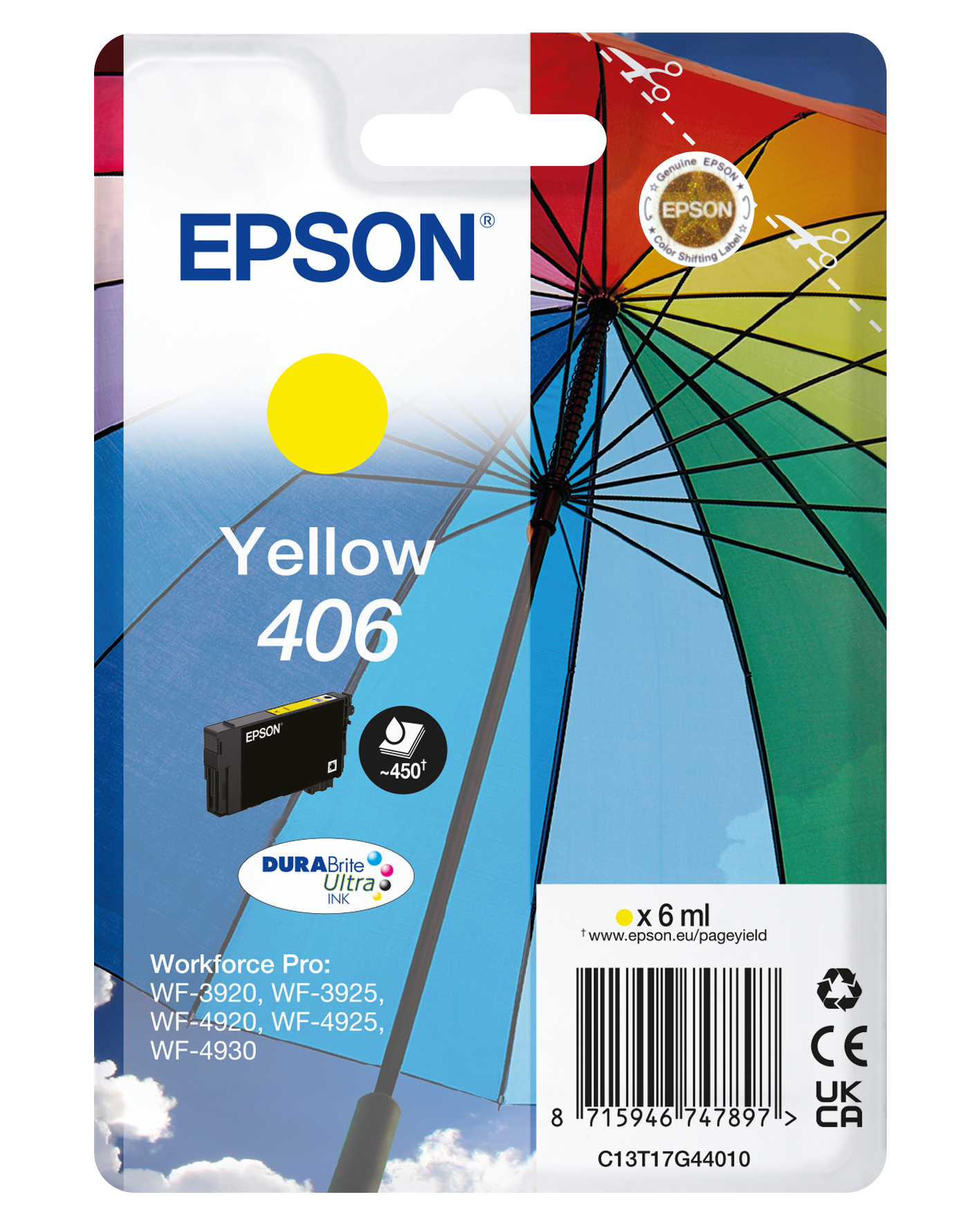 Singlepack Geel 406 Paraplu DURABrite Ultra-inkt