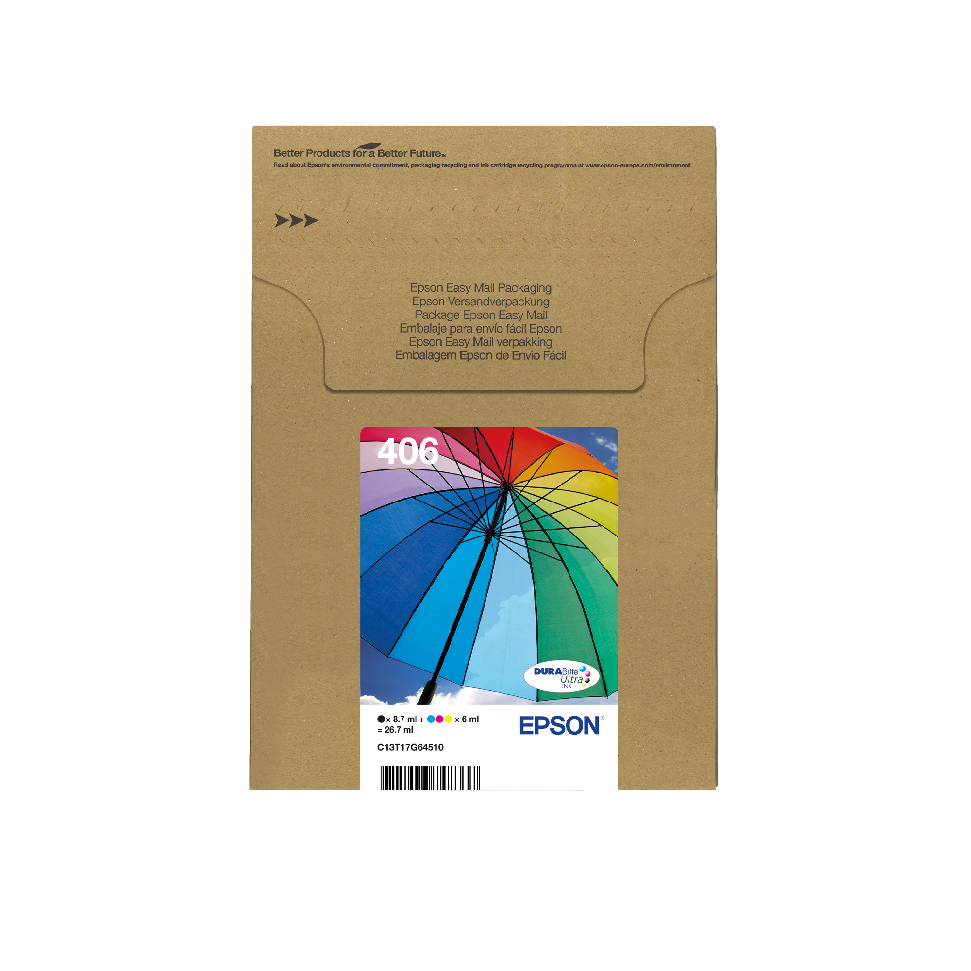 Multipack 4-kleuren 406 Paraplu DURABrite Ultra EasyMail-inkt